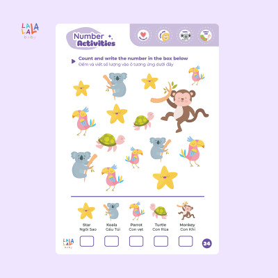 Học Liệu Giáo Dục Sớm Thông Minh Cho Bé Xóa Được tặng kèm Bút và Mút xóa - Lalala Baby