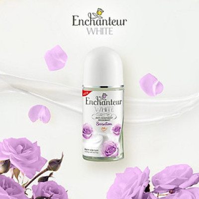 Lăn Khử Mùi Enchanteur Sáng Da Sensation 50ml White Anti-Perspirant Deodorant 24h