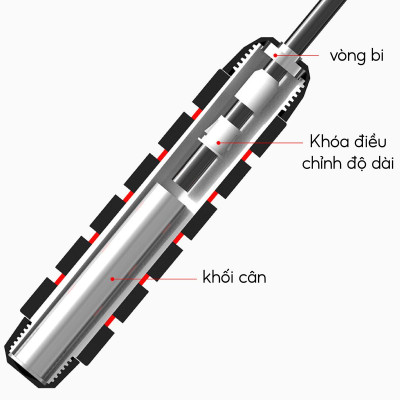 Dây Nhảy Không Dây JR100 tại nhà lõi thép, tay cầm chống trượt, độ bền cao