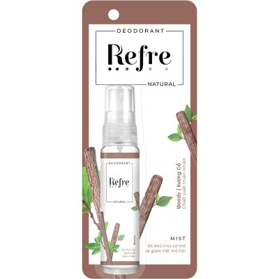 Xịt khử mùi chiết xuất thiên nhiên Refre Natural Woody Hương Gỗ 30ml