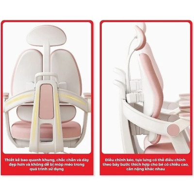 Ghế học sinh chống gù đa năng Tundo nâng hạ chiều cao tay gạt CT GV26 có khóa bánh trọng lực, xoay 360 độ