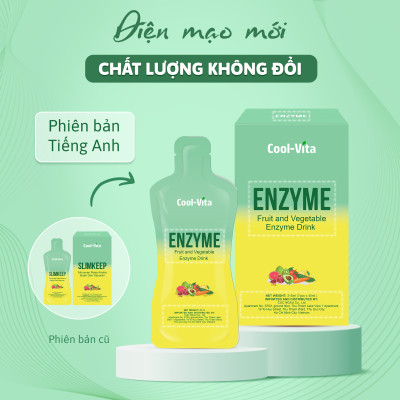 Combo 4 Hộp Nước Uống Bổ Sung Enzyme Chiết Xuất Từ Trái Cây và Rau Củ Hỗ Trợ Tiêu Hoá, Thanh Lọc Cơ Thể Coolvita - Hộp 7 Túi