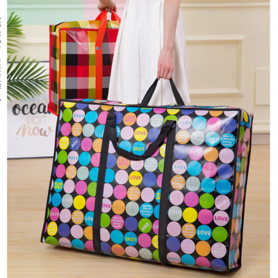 Túi Bạt Size Lớn Chống Thấm Đựng Chăn, Quần Áo Đa Năng Có Khóa Kéo Tiện Lợi - Giao Hoa Văn Ngẫu Nhiên