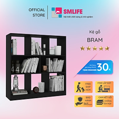 Giá sách gỗ nhỏ tiện dụng cho gia đình SMLIFE Bram
