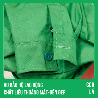 Áo bảo hộ lao động, chất liệu thoáng mát, bền đẹp - Mã C06 (Lá)