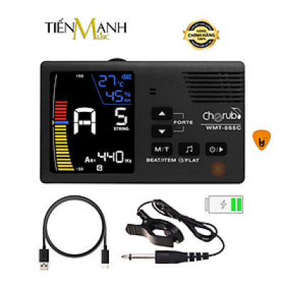 [Pin Sạc, Đo Nhiệt Độ Ẩm Kế] Máy Lên Dây Đập Nhịp Điện Tử Cherub Metro Tuner WMT-565C - Cho Mọi Nhạc Cụ Tuning WMT565C Hàng Chính Hãng - Kèm Móng Gẩy DreamMaker