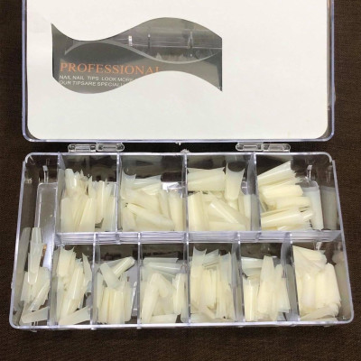 Móng Típ Nối Móng Giả Siêu Dài, 500pcs, Nhựa ABS An Toàn, 2 Màu Trong Và Đục Tự Nhiên, Phom Nhọn Và Thang Làm Nail