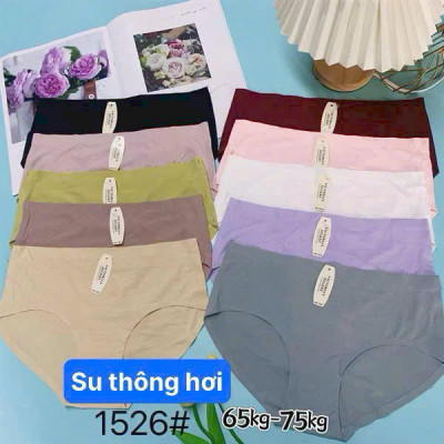 Combo 5 Quần lót nữ Su thông hơi trơn Big Size Vic 1526