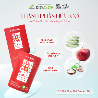 GEL NHA ĐAM SÂM TÁO HỮU CƠ GÓI 100ml KHỎE TIÊU HÓA