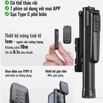 Gậy quay video MP19s thông minh,chụp ảnh, livestream, kim loại bền bỉ, gimbal 360 dõi theo, nâng cấp, hàng chính hãng