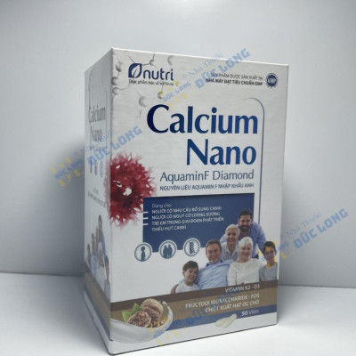 Calcium Nano AquaminF Diamond (Gia đình) – Hỗ trợ bổ sung canxi cho cơ thể - Hộp 50 viên