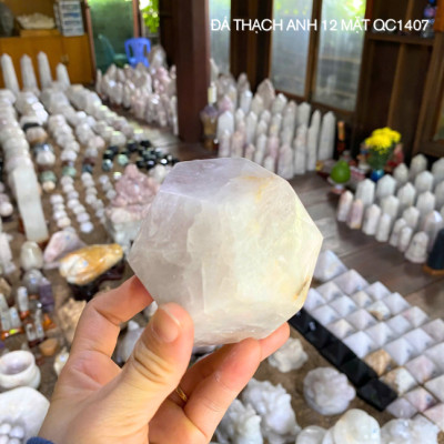 Đá thạch anh 12 mặt NHASAN QC1407 giúp tăng cường sự tập trung - nặng 660gr, đường kính 8.6cm