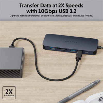 Cổng chuyển đổi HyperDrive Next 10-in-1 USB-C for Pro-grade Productivity HD4005GL - Hàng chính hãng