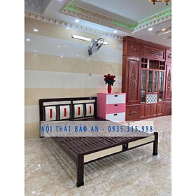 Giường ngủ 1MX2M sắt hộp vuông chắc chắn mẫu mới đẹp sang trọng - BẢO AN