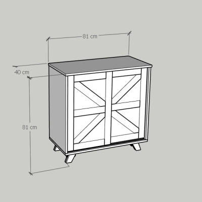 [Happy Home Furniture] RUNI, Tủ đựng đồ - 2 cánh cửa lùa,  81cm x 40cm x 81cm ( DxRxC), TCL_003