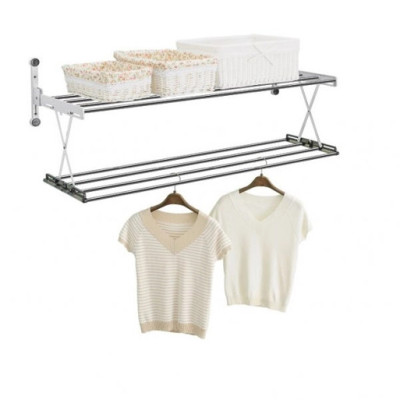 Giá treo và để đồ 2 tầng Inox gấp gọn Wellex RH2100 Hàn Quốc Hàng Chính Hãng