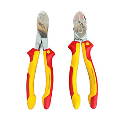 Bộ Kìm cắt cáp Wiha 43662 và Kìm cắt cộng lực Wiha 38191 cách điện 1000V.