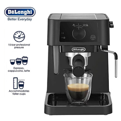 Máy pha cà phê cao cấp thương hiệu Espresso Delonghi EC235.BK - Công suất 1100W - HÀNG NHẬP KHẨU CHÍNH HÃNG
