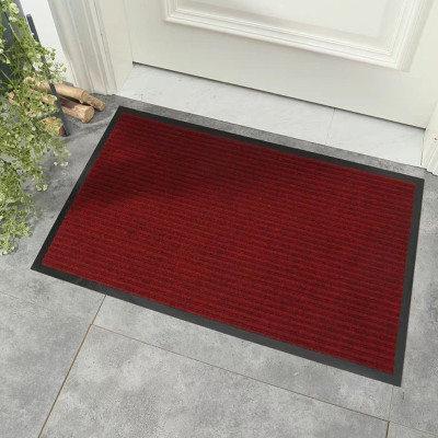 Thảm Chùi Chân chống trượt đế cao su trải sảnh 120cm x180cm - Đỏ đun & Xám đen