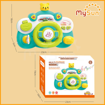 Vô lăng ô tô đồ chơi cho bé gắn xe oto bô lăng mô phỏng tập lái có đèn nhạc tặng PIN 