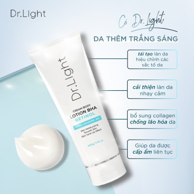 COMBO 5 Kem Body Dr.Light Kem dưỡng Trắng Sáng Da Với Hợp Chất Retinol Niacinamide BHA 200ml