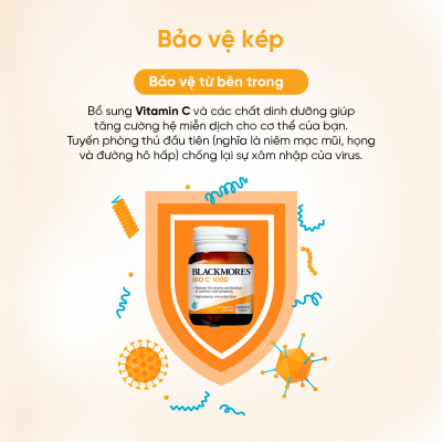 Viên Uống Bổ Sung Vitamin C Blackmores Bio C Hộp 31 viên 1000mg Hỗ Trợ Tăng Đề Kháng, Sáng Da
