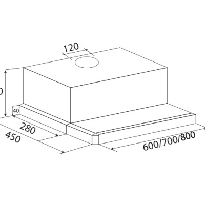Máy Hút Mùi Âm Tủ KAFF KF-TL60H / KF-TL70H / KF-TL80H/ KF-TL90H - Hàng Chính Hãng