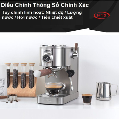 [Hàng Nhập Khẩu] Máy pha cà phê Cappuccino, Ristretto, Espresso, Latte chuyên nghiệp, thương hiệu Mỹ cao cấp HiBREW - H13