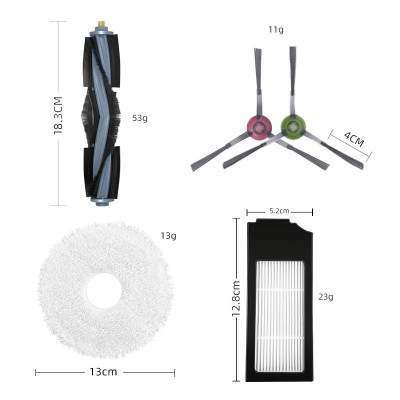 Phụ kiện chổi chính, chổi giữa, khăn lau, chổi cạnh, lọc bụi Robot hút bụi Deebot X1 Omni, X1 Turbo