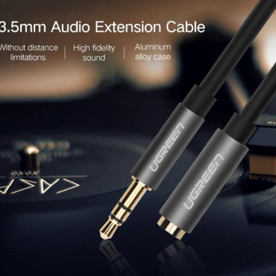 Ugreen UG10594AV118TK 2M màu Đen Cáp âm thanh 3.5mm nối dài - HÀNG CHÍNH HÃNG
