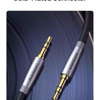 Ugreen UG90595AV150TK 5M Cáp âm thanh 3.5mm 2 đầu dương mạ Bạc - HÀNG CHÍNH HÃNG