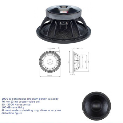 Loa Rời 3 tấc B&C SPEAKERS- Italia 12FW76 (1 cái) – Hàng Chính Hãng