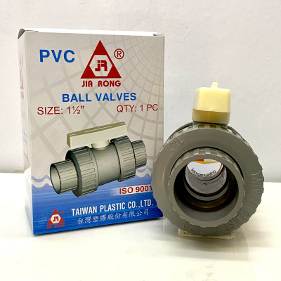 Van hai (2) đầu rắc co 49 nhựa PVC Jiarong _ UB015