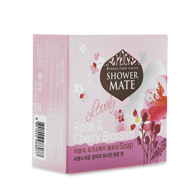 Xà bông tắm Showermate Rose & Cherry lưu hương Hàn Quốc 100g tặng thêm móc khóa