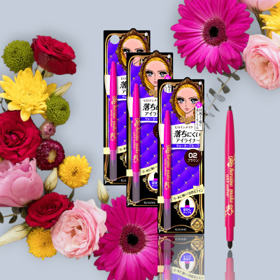 Bút Chì Sáp Kẻ Mí Mắt Lâu Trôi Nét Vẽ Tự Nhiên Dạng Xoay Màu Đen Kissme Heroine Make Quick Eyeliner