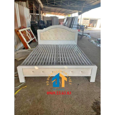 Giường sắt hộp cao cấp nhiều kích thước màu sắc sơn tĩnh điện bền đẹp không rỉ sét