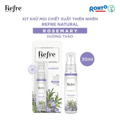 Xịt khử mùi chiết xuất thiên nhiên Refre Natural Rosemary Hương Thảo (30ml)