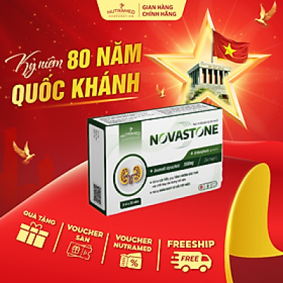 Viên uống Novastone hỗ trợ ức chế hình thành, tăng đào thải chất lắng cặn, sỏi tiết niệu (30 viên) - Nutramed