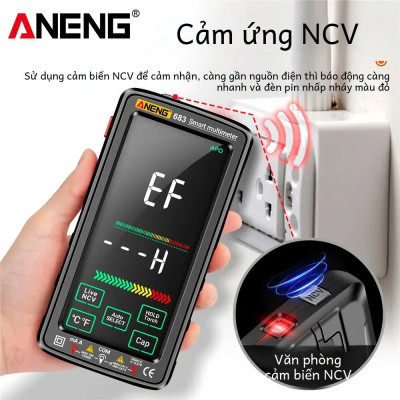 Đồng Hồ Vạn Năng KTS Chất Lượng Cao AN683 MH Màu Cảm Ứng Superview 5 Inch Pin Sạc Litihum CATIII NCV 6000 Counts Độ Chính Xác Cao
