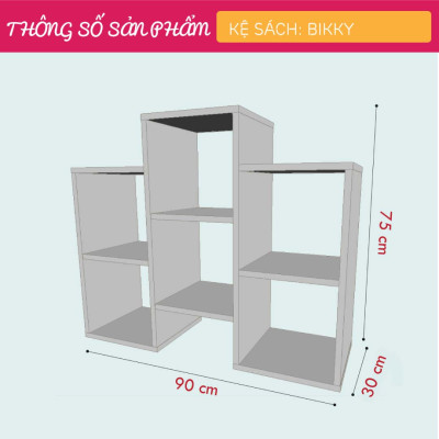 Giá sách gỗ công nghiệp đẹp SMLIFE Bikky