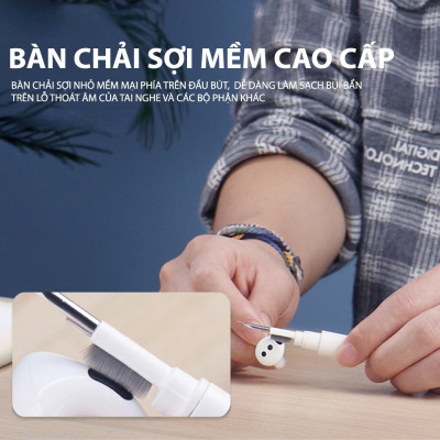 Bút Vệ Sinh Tai Nghe Bluetooth 3 Trong 1 Cao Cấp MIFAN - Làm sạch bụi bẩn trong hộp đựng, loa, cổng sạc, điện thoại - Hàng Nhập Khẩu