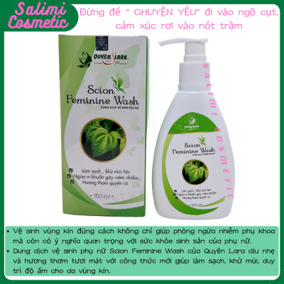Dung Dịch Vệ Sinh Phụ Nữ SCION FEMININE WASH 150ml, Chiết Xuất Trầu Không, Khử Mùi Hôi, Ngừa Vi Khuẩn Gây Viêm Nhiễm, An Toàn Cho Bà Bầu Sau Sinh