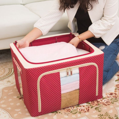 Túi vải đựng quần áo chăn màn khung sắt gấp gọn cỡ đại 66L - Túi vải đựng đồ đa năng chống thấm nhiều mẫu mã, họa tiết cao cấp - Hàng chính hãng D Danido