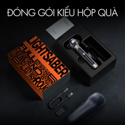 Máy cạo râu coocaa Lightsaber KKGJ031-Chuyên Gia Cạo Râu, Thiết Kế Turbo Với Bộ Cắt Phẳng, Mạ Kim Loại, Chống Nước IPX7 - Hàng Chính Hãng