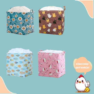 Túi vải đựng quần áo chăn màn có miệng rút, giỏ vải đựng đồ cỡ lớn 1000L- hàng chính hãng