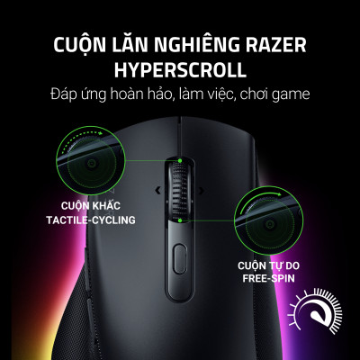Chuột Pro Click V2 | Công Thái Học | Không Dây | 30K DPI | 550 IPS | 5 Chế Độ Kết Nối | Led RGB | Hàng Chính Hãng
