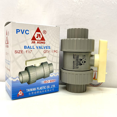 Van hai (2) đầu rắc co 49 nhựa PVC Jiarong _ UB015