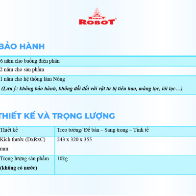 Máy Lọc Nước Điện Giải Ion Kiềm ROBOT IonSmart 911 Nóng Thông Minh - Hàng Chính Hãng