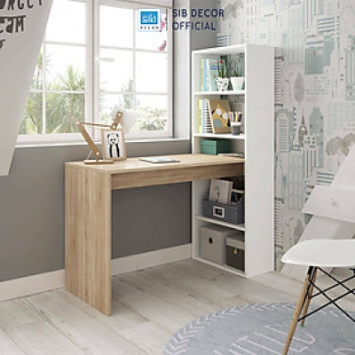 Bàn Làm Việc Kết Hợp Kệ Sách Nhiều Tầng, Gỗ Chống Ẩm Thương Hiệu SIB Decor BLV101