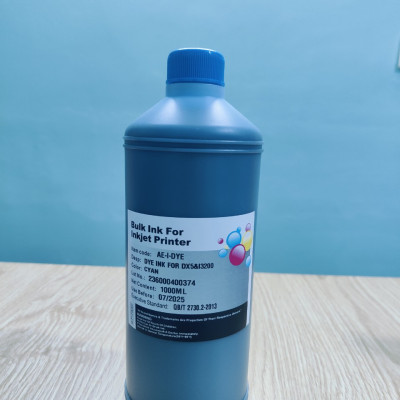 Set 4 chai Mực nước dye ink ( 1 lít/ chai)  màu xanh tương thích Epson Dx5 I3200, hàng nhập khẩu.